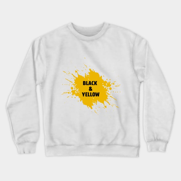 black and yellow t-shirt Crewneck Sweatshirt by animales_planet